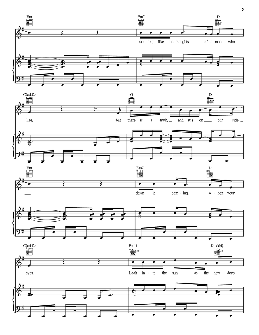 Stay Alive (from The Secret Life Of Walter Mitty) Acoustic Guitar scores gallery preview page 5