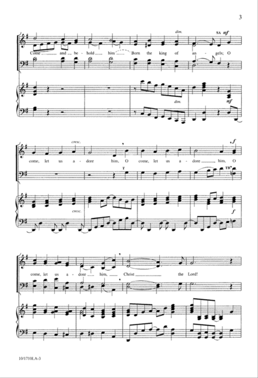 O Come, All Ye faithful 4-Part scores gallery preview page 3