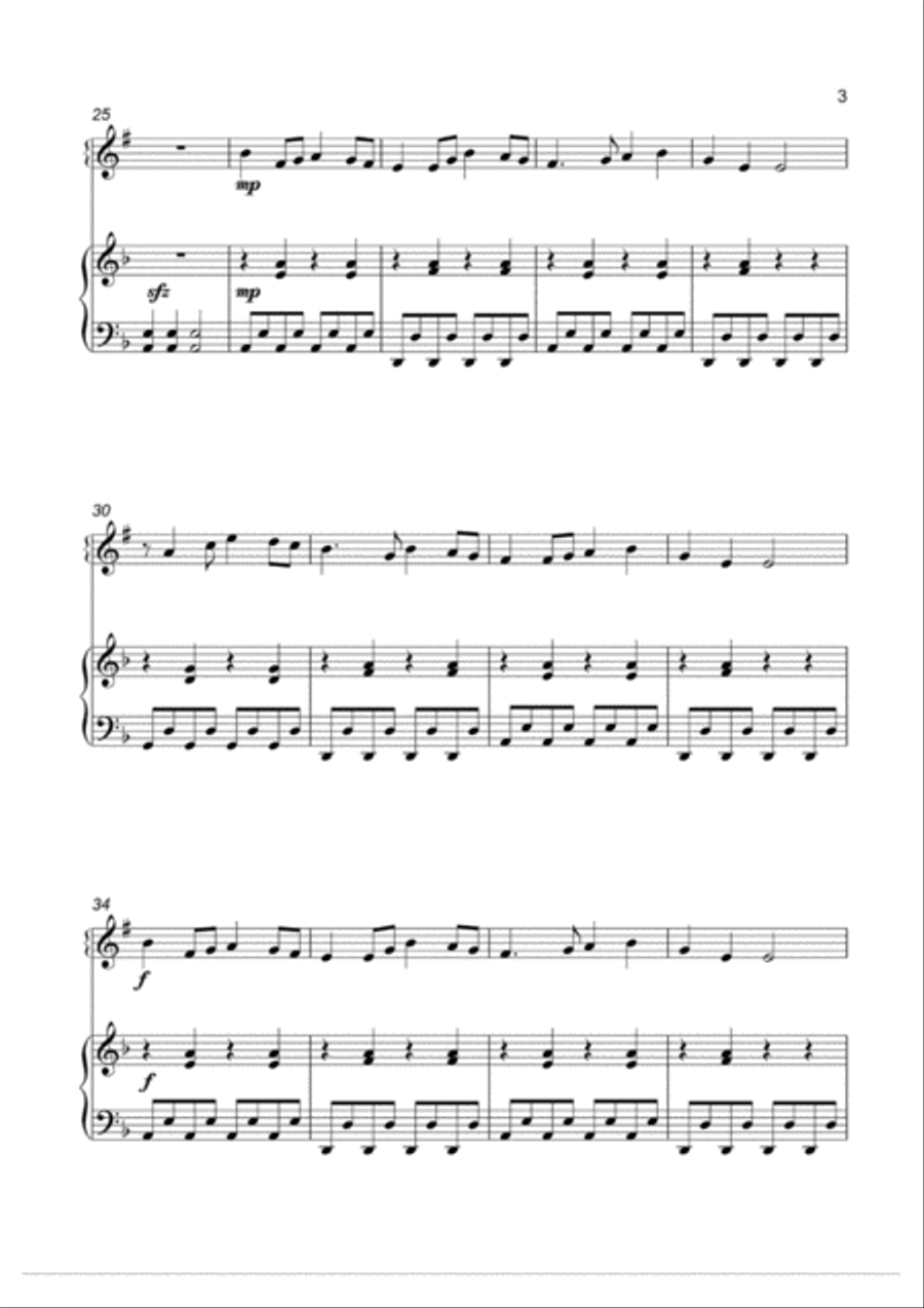 Tetris Theme for Trumpet and Piano Duet - Em Trumpet Duet scores gallery preview page 4