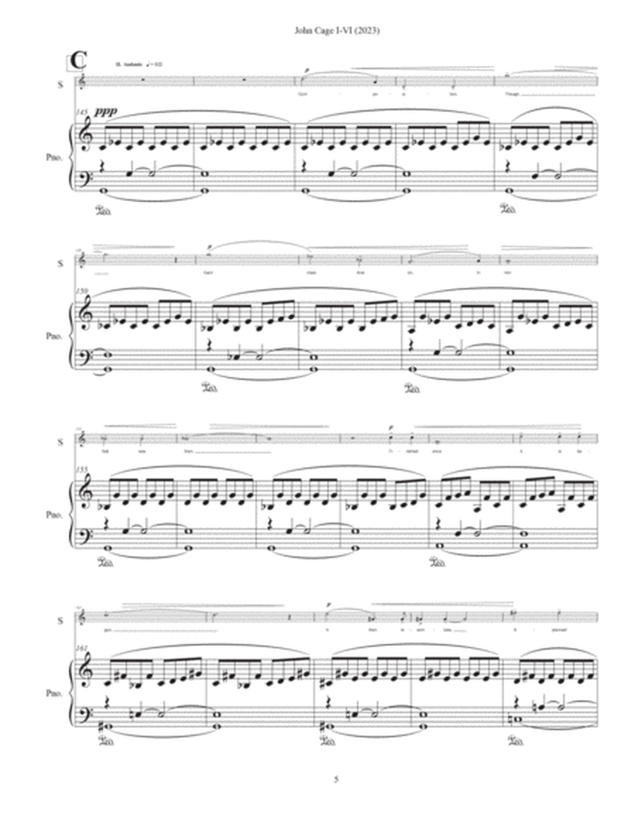 John Cage I-VI (2023) piano-vocal score