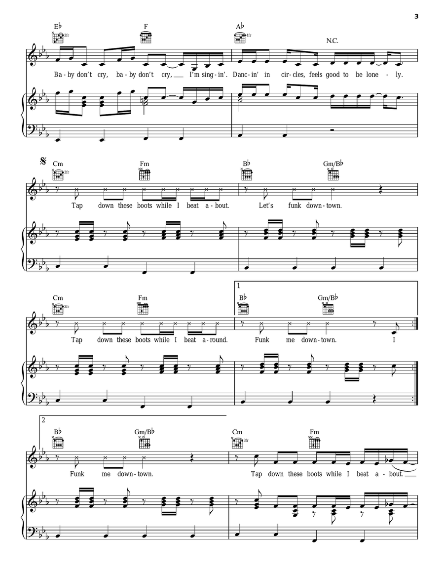Dancin' In Circles Piano, Vocal, Guitar scores gallery preview page 3