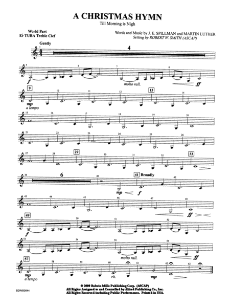 A Christmas Hymn: WP E-flat Tuba T.C.
