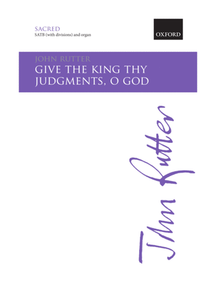 Give the king thy judgments, O God