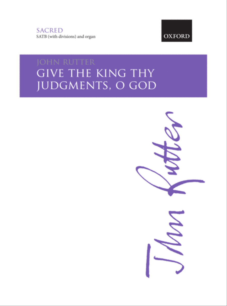 Book cover for Give the king thy judgments, O God