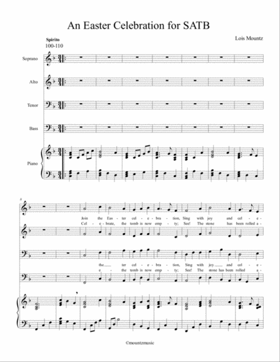 Easter Celebration for SATB 4-Part scores gallery preview page 1