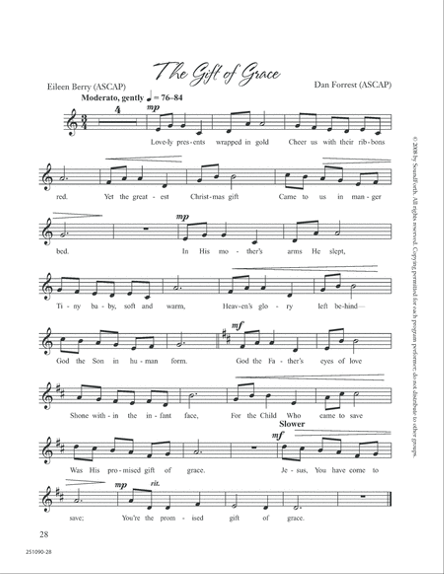The Gift of Christmas Unison Choir scores gallery preview page 28