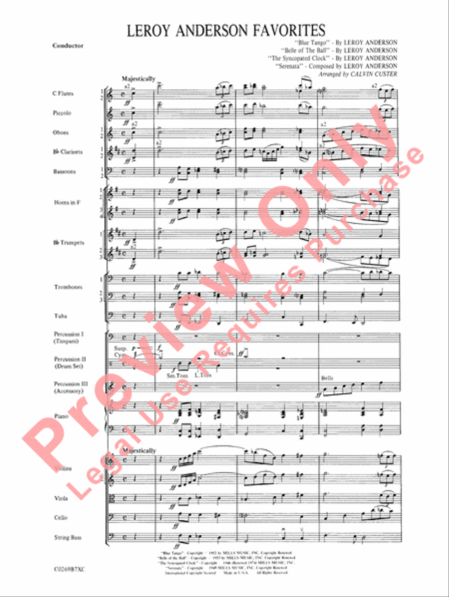 Leroy Anderson Favorites Leroy Anderson Favorites Full Orchestra scores gallery preview page 4