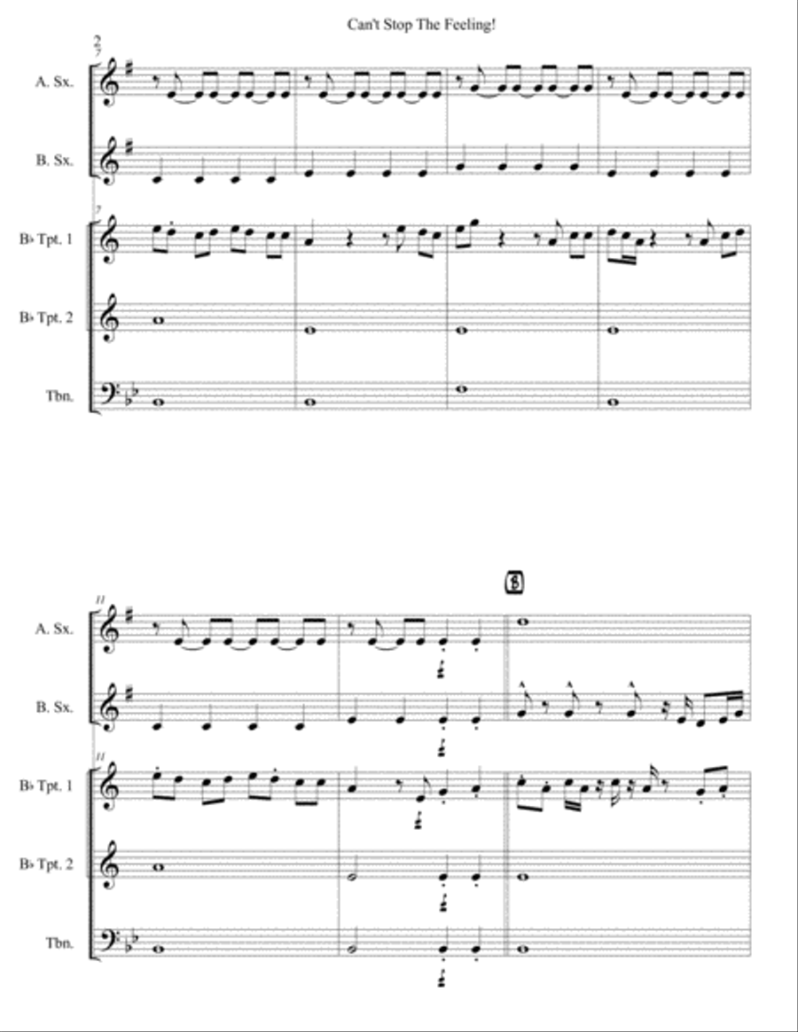 Can't Stop The Feeling from TROLLS Small Ensemble scores gallery preview page 3