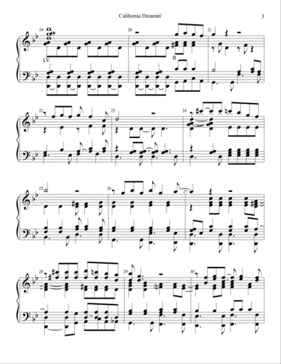 California Dreamin' California Dreamin' Handbell Choir scores gallery preview page 4