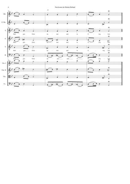 Nun komm, der Heiden Heiland - for choir, oboe, cor anglais and string quartet image number null