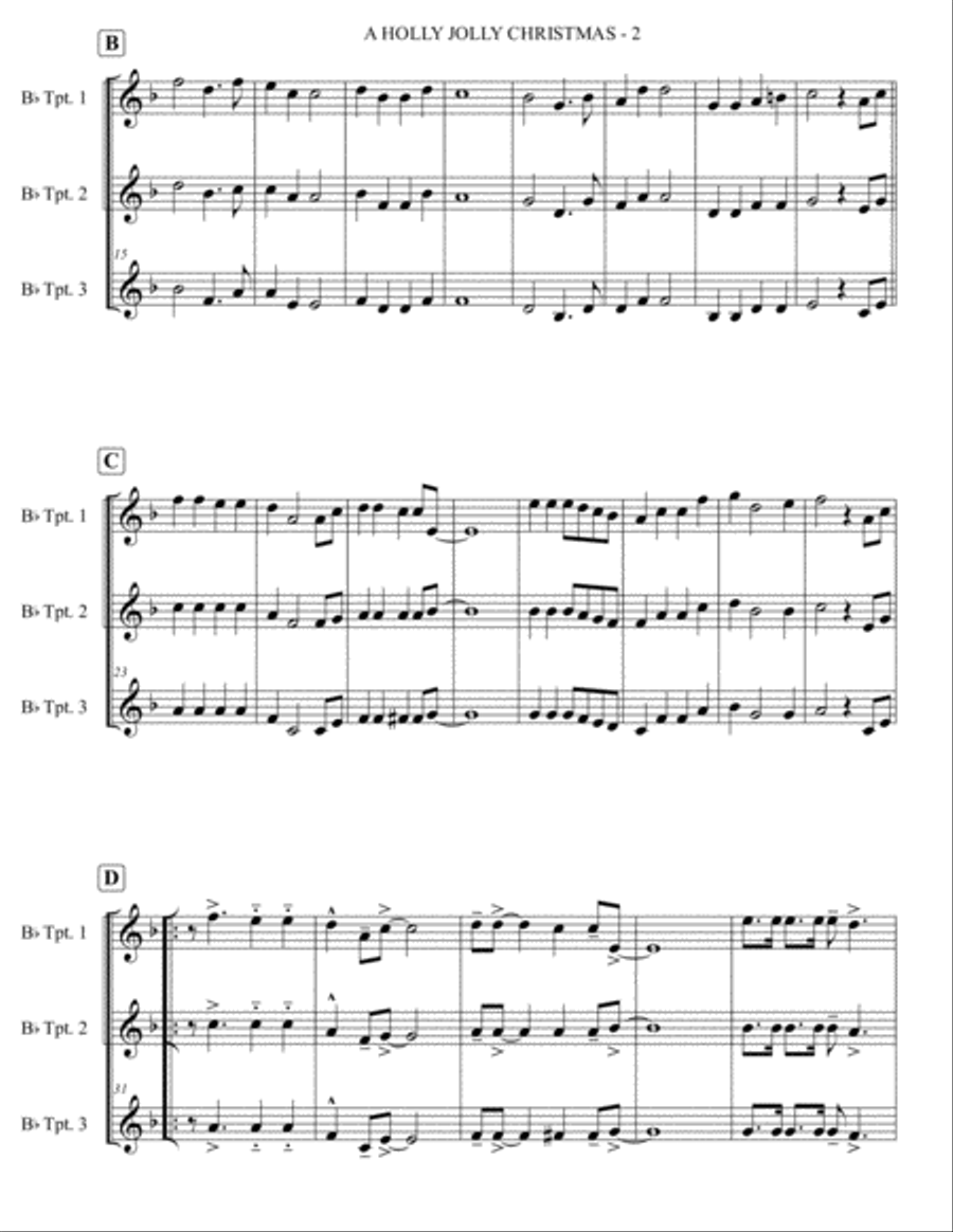 A Holly Jolly Christmas Brass Ensemble scores gallery preview page 3