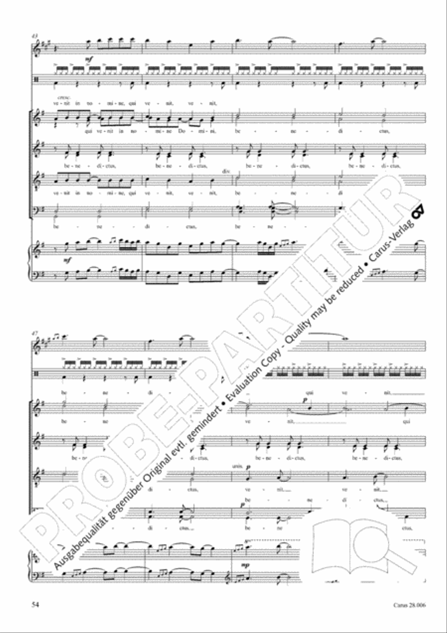 Pastoral Mass 4-Part scores gallery preview page 55