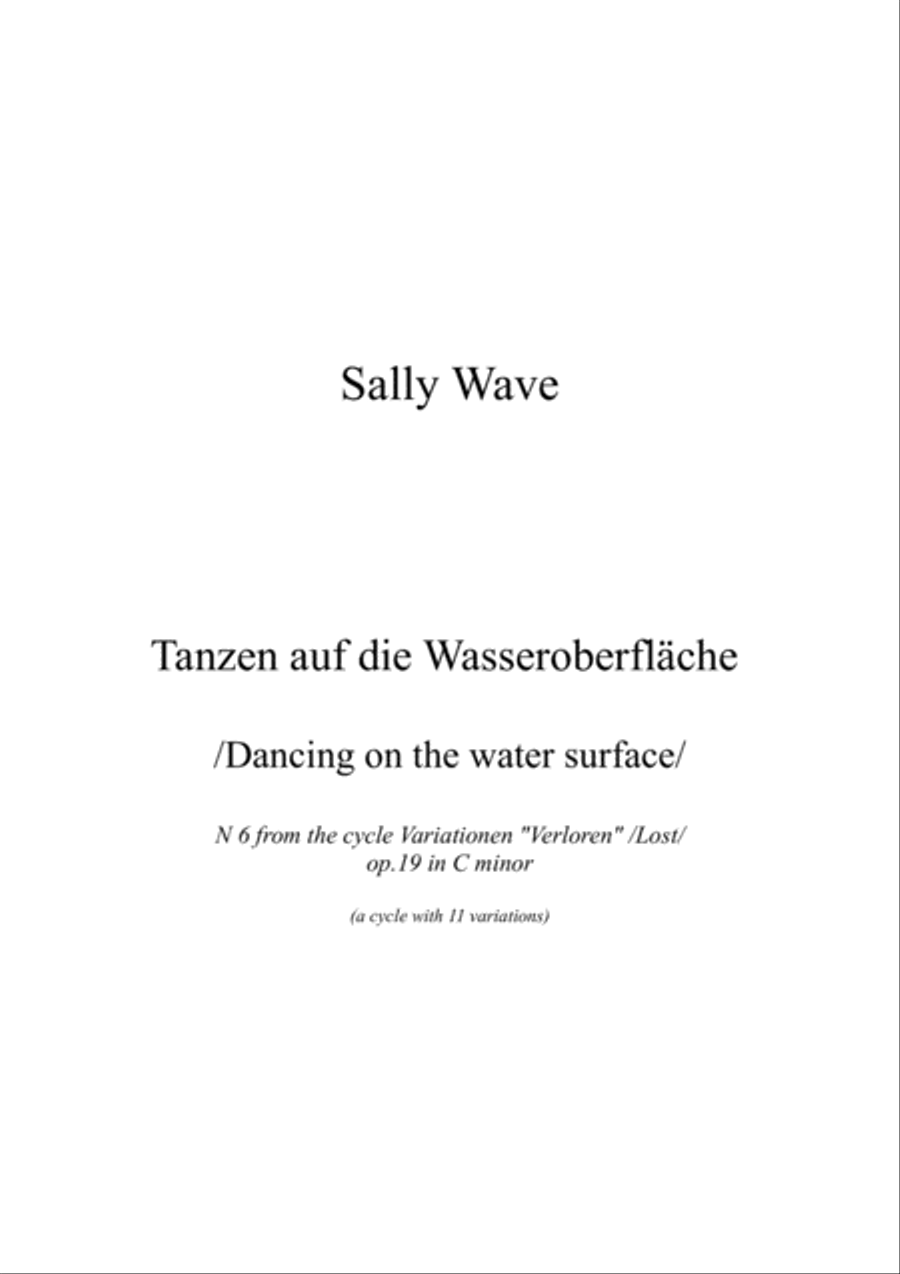 Tanzen auf die Wasseroberfläche /Dancing on the water surface/ Piano Method scores gallery preview page 1