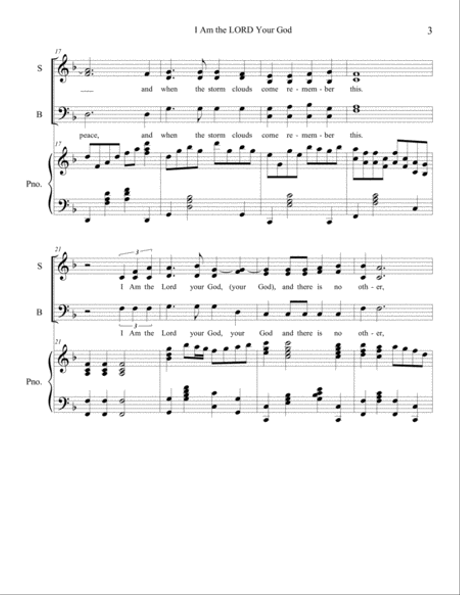 I Am the LORD, Your God I Am the LORD, Your God 4-Part scores gallery preview page 3