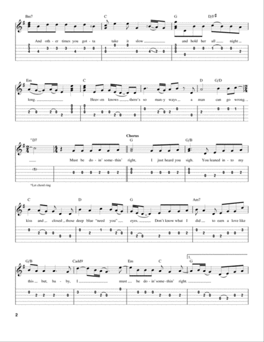 Must Be Doin' Somethin' Right Acoustic Guitar scores gallery preview page 2