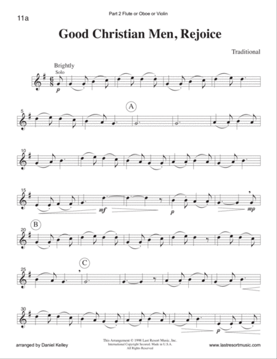 Good Christian Men, Rejoice for String Trio (or Wind Trio or Mixed Trio) Piano Trio scores gallery preview page 6