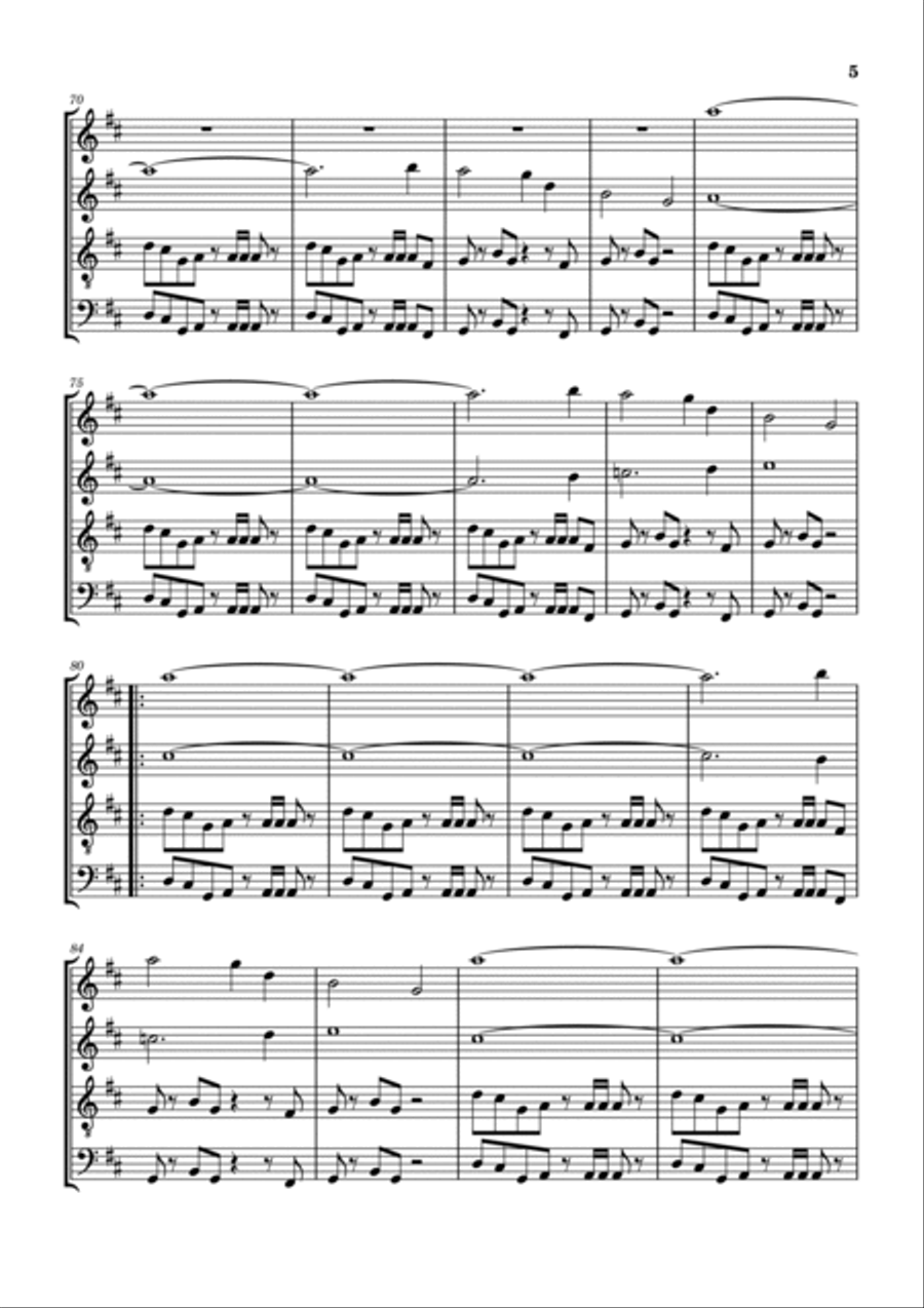 Cars Woodwind Quartet scores gallery preview page 6