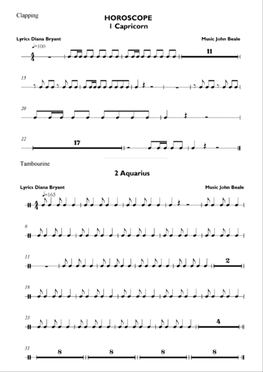 Horoscope. A song cycle for unison children's choir Unison Choir scores gallery preview page 6