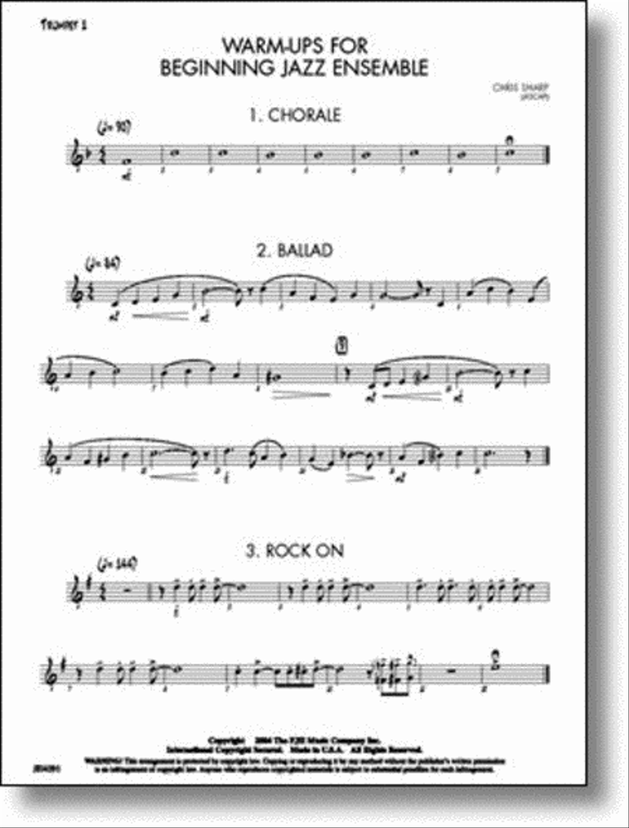 Warm-ups for Beginning Jazz Ensemble Concert Band scores gallery preview page 1