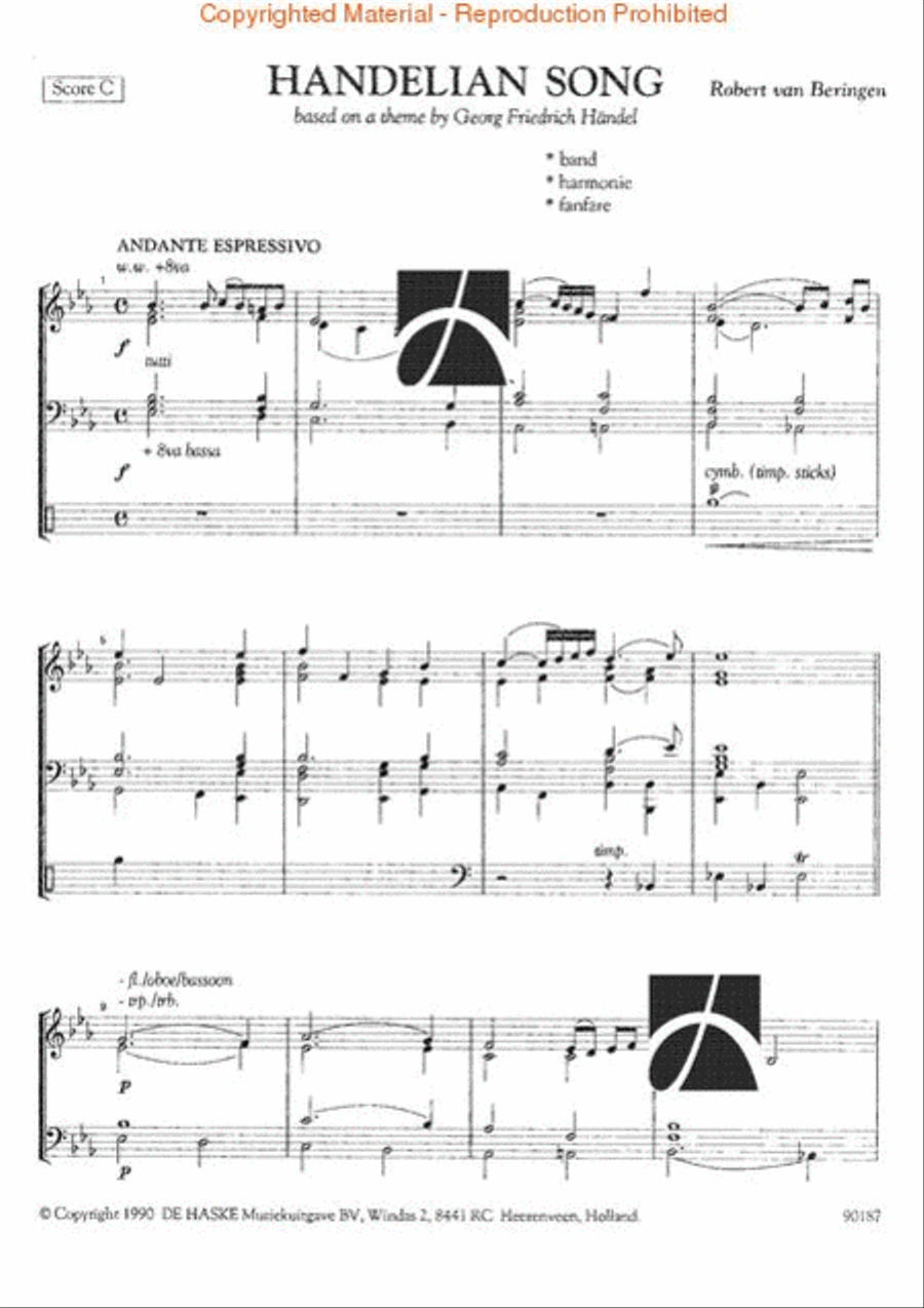 Handelian Song Handelian Song Concert Band scores gallery preview page 2