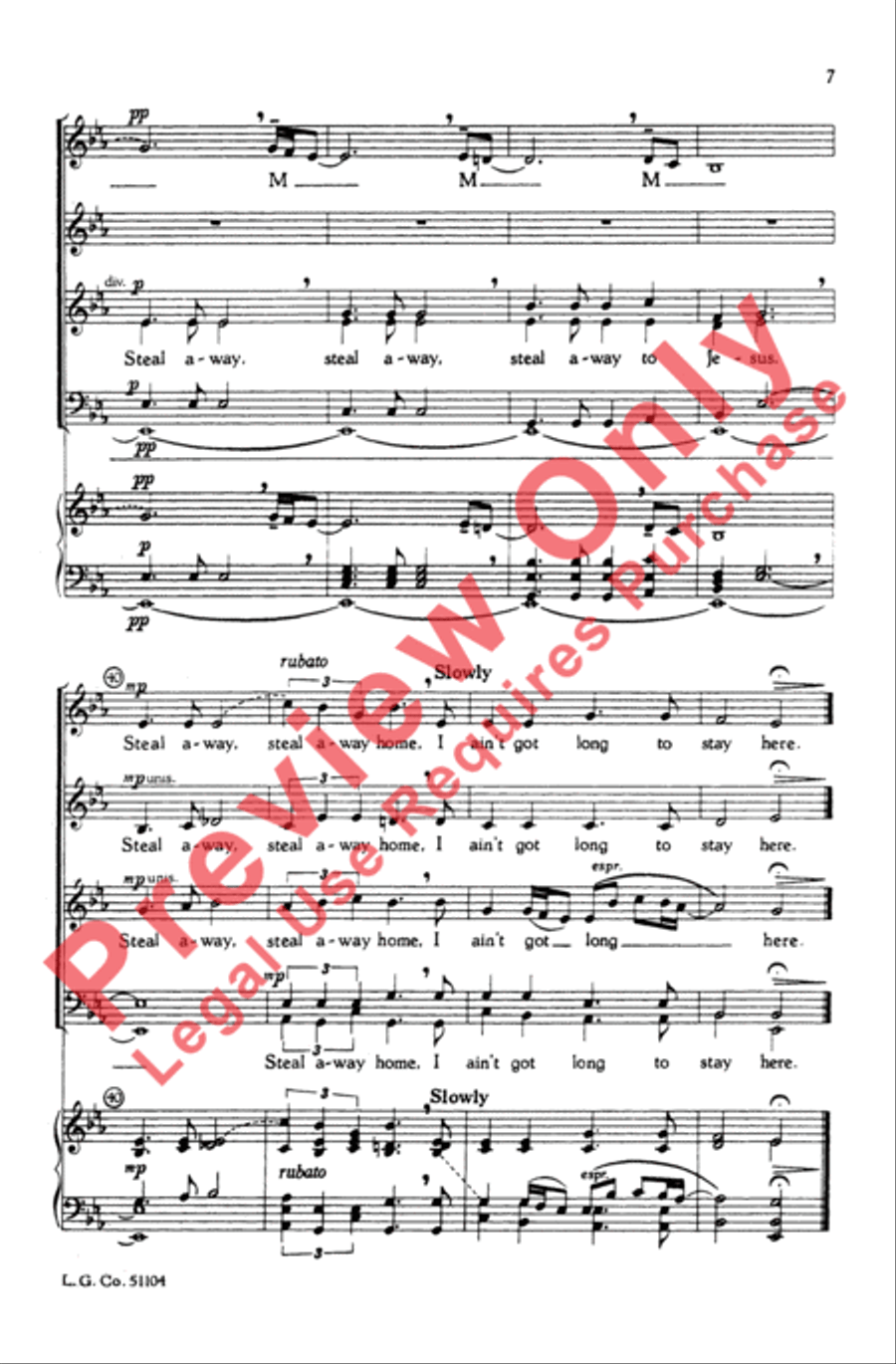 Steal Away 4-Part scores gallery preview page 7