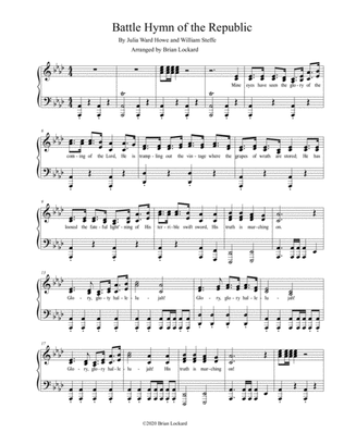 Battle Hymn of the Republic Piano and Voice