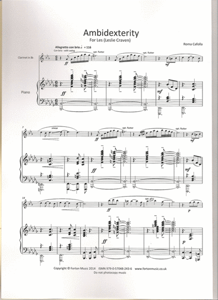 Ambidexterity B-Flat Clarinet scores gallery preview page 2