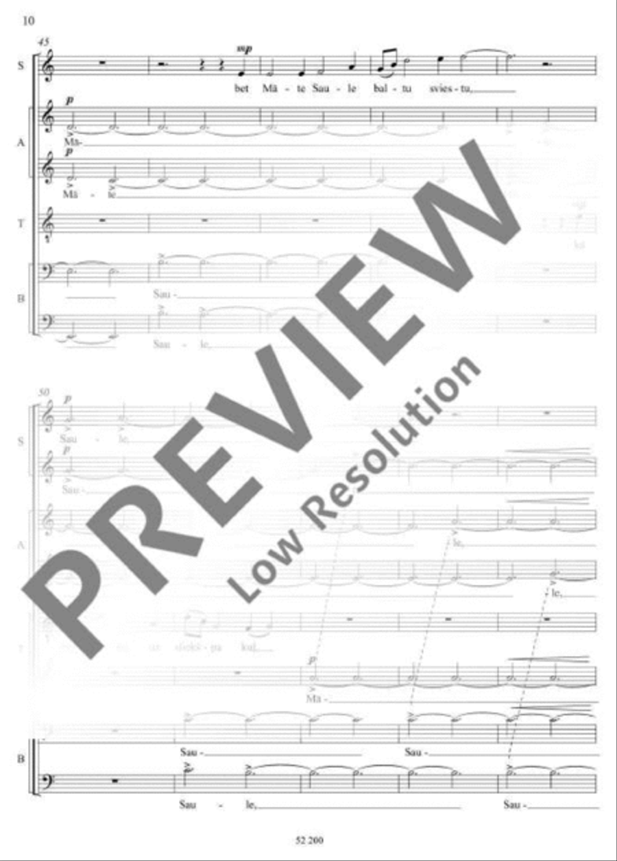 Māte saule Māte saule SSAATTBB scores gallery preview page 11