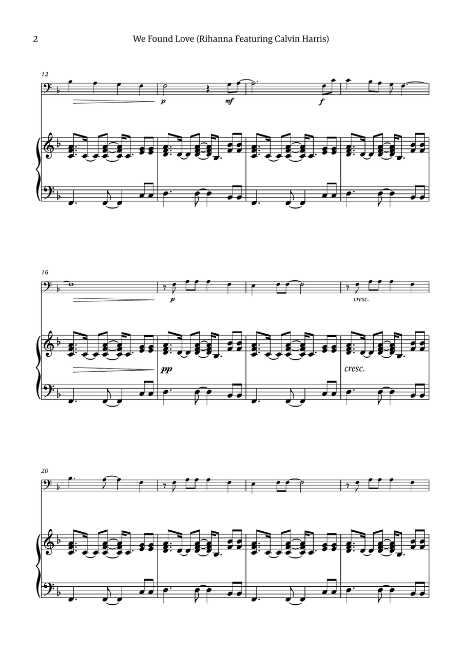 We Found Love Piano scores gallery preview page 2