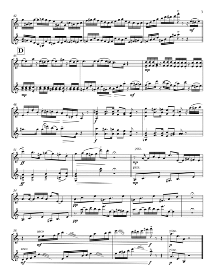 PagaBachiana - A Daydream for 2 Violins String Duet scores gallery preview page 4