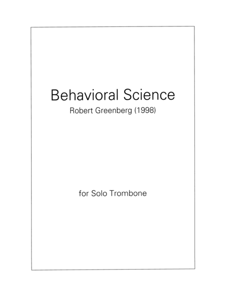 Behavioral Science for trombone solo image number null