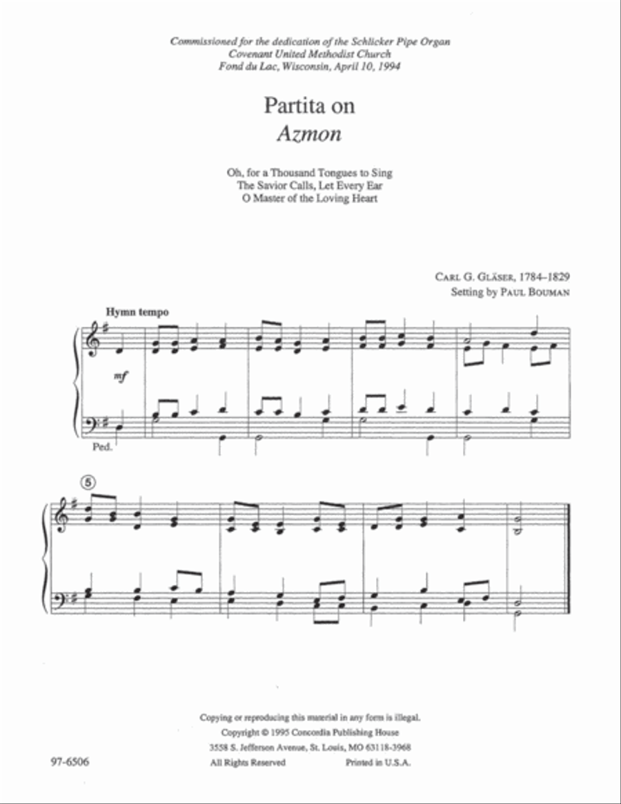 Partita on Azmon Partita on Azmon Organ scores gallery preview page 2