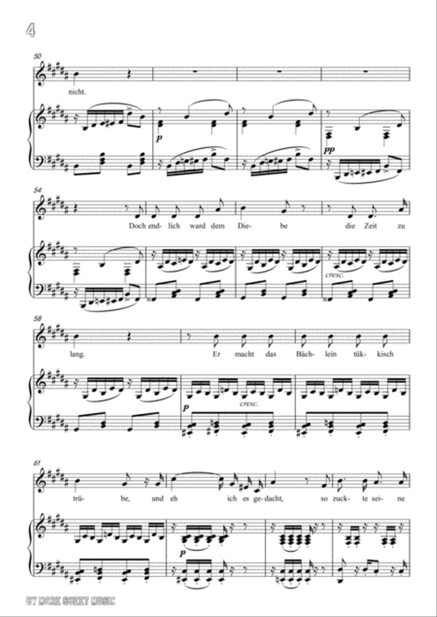 Schubert-Die Forelle in B Major,for voice and piano Schubert-Die Forelle in B Major,for voice and piano Voice Solo scores gallery preview page 6
