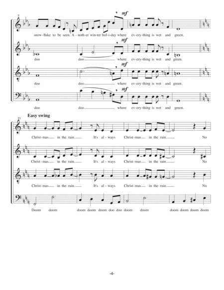 "Christmas in the Rain" for SATB voices image number null