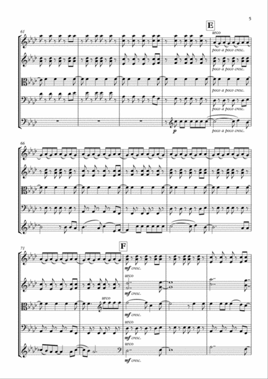 Viva La Vida String Quintet scores gallery preview page 5