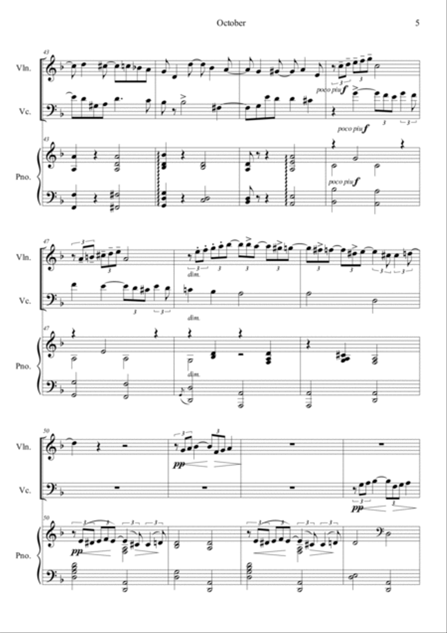 October : Autumn song (from The Seasons) Piano Trio scores gallery preview page 5