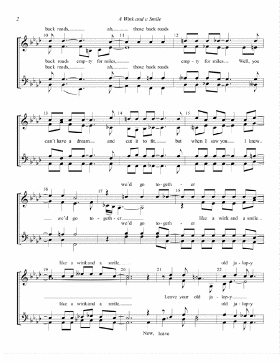 A Wink And A Smile (arr. Kim Brittain) SSAA scores gallery preview page 2
