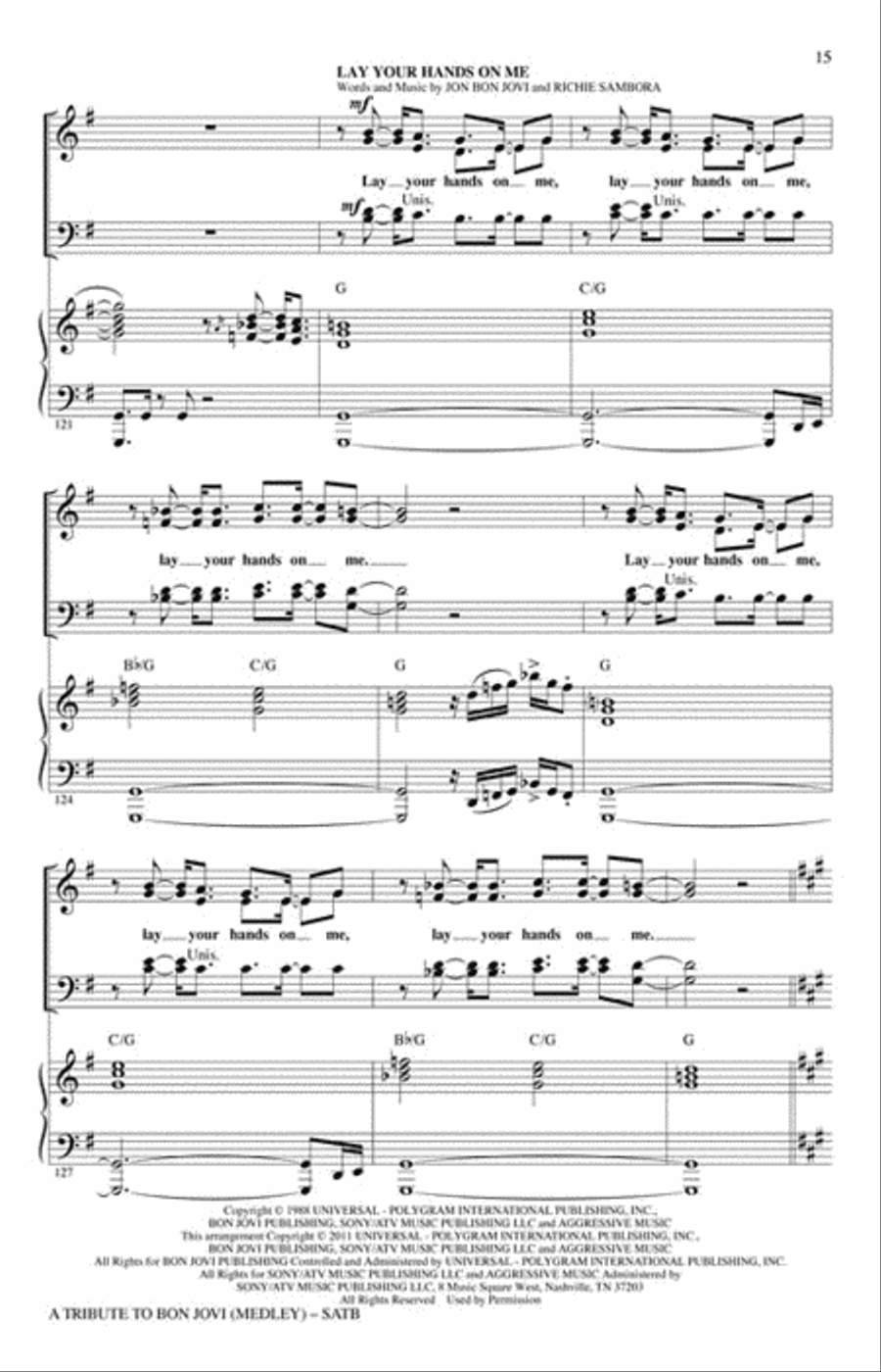 A Tribute to Bon Jovi Show Choir scores gallery preview page 5