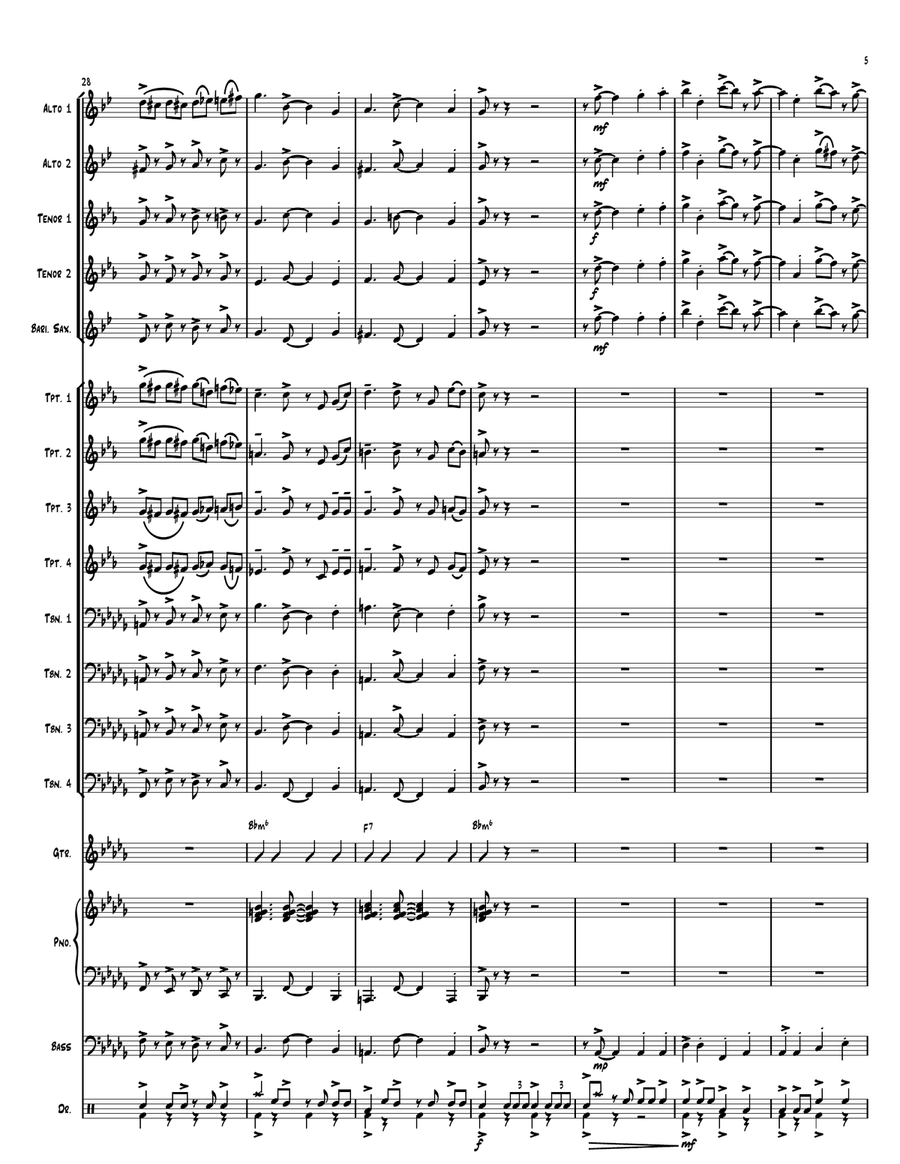 Swingin' Fur Elise - for Jazz Band Jazz Ensemble scores gallery preview page 6