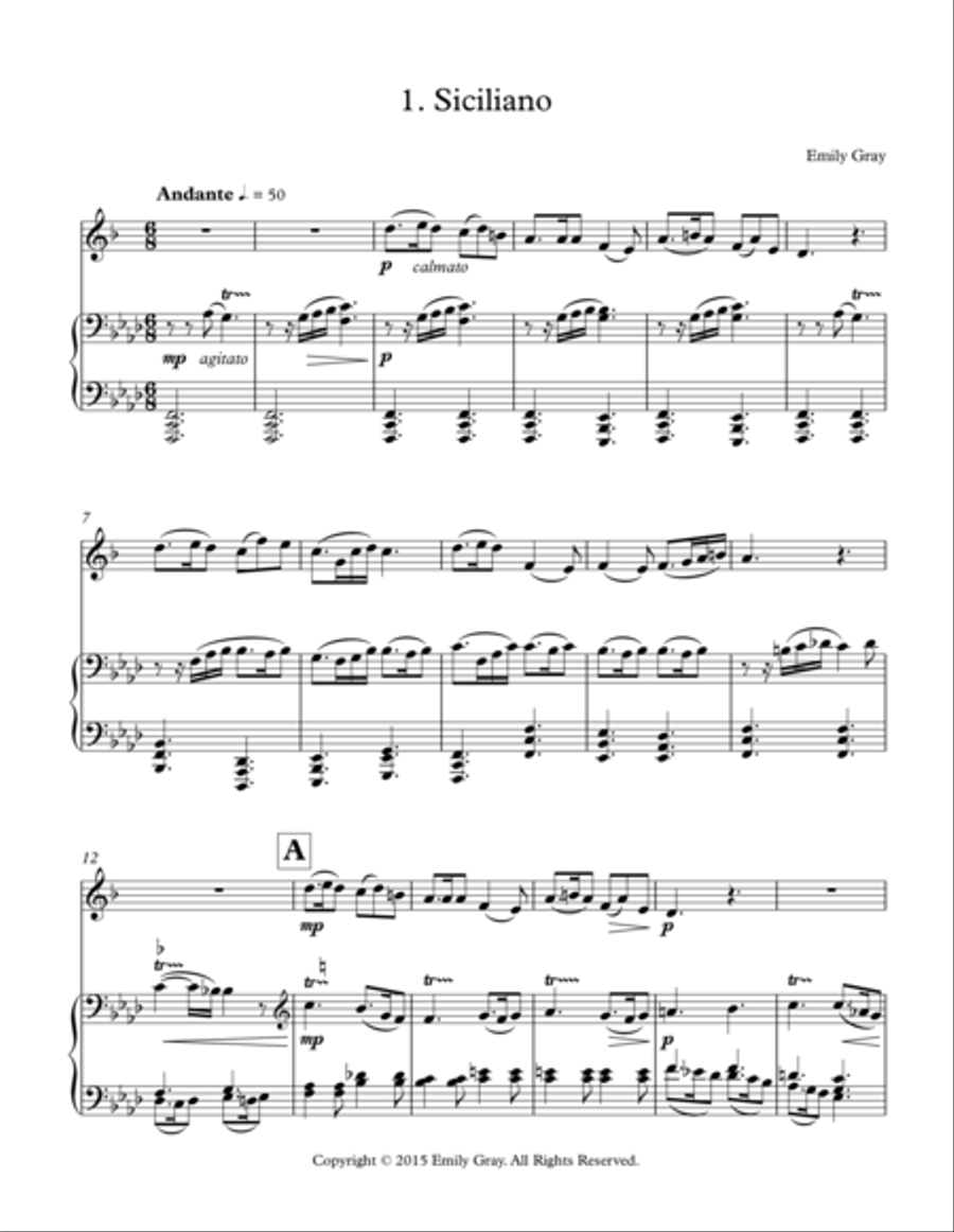 Suite for E-flat Clarinet and Piano E-Flat Clarinet scores gallery preview page 2