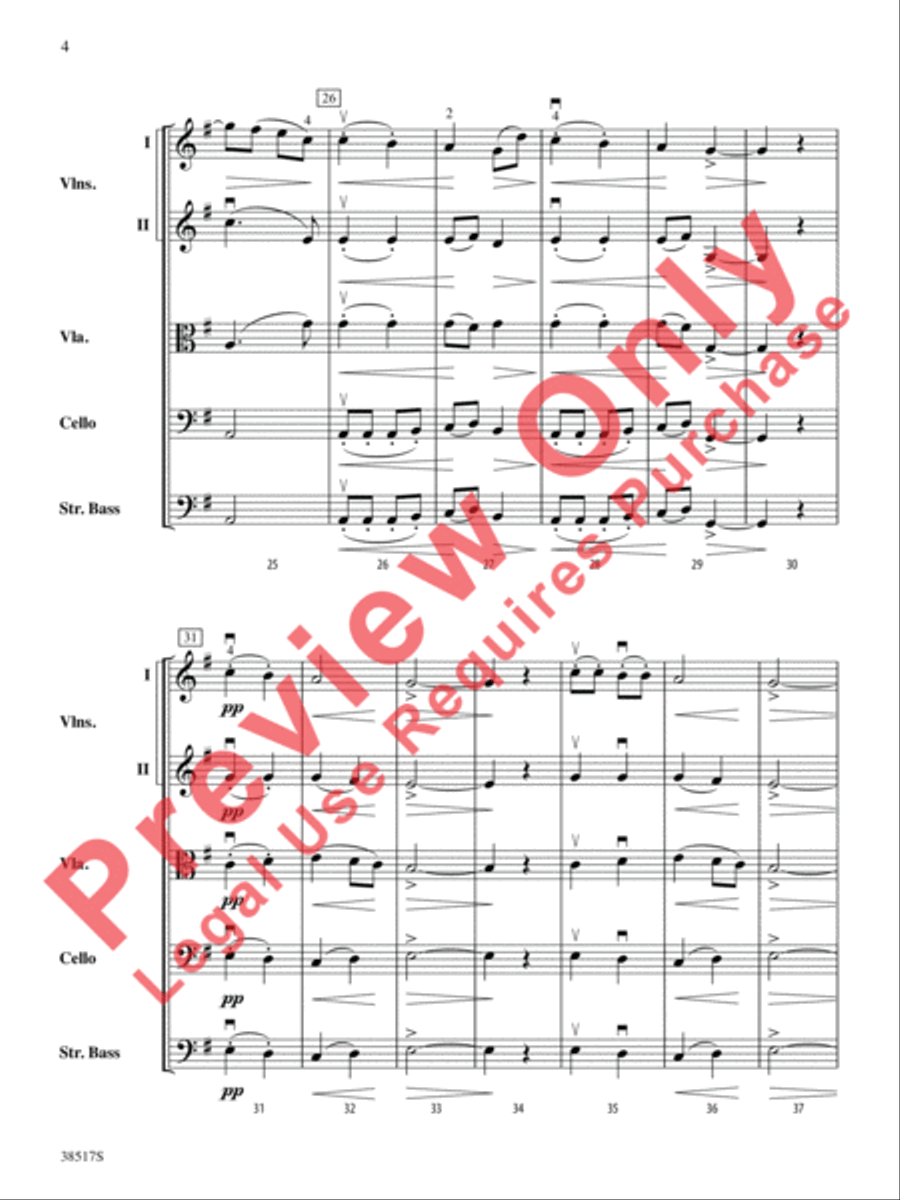 Serenade for Strings String Orchestra scores gallery preview page 5