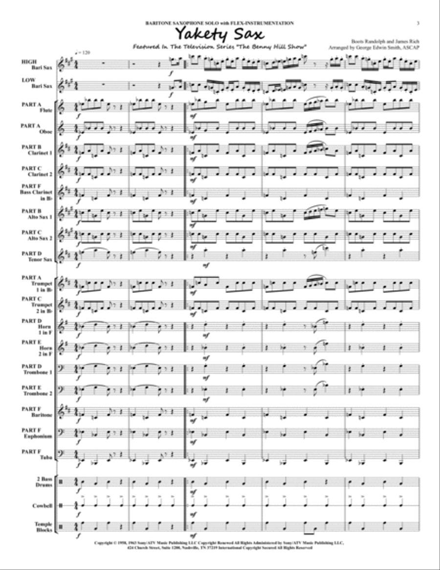 Yakety Sax Yakety Sax Concert Band scores gallery preview page 3