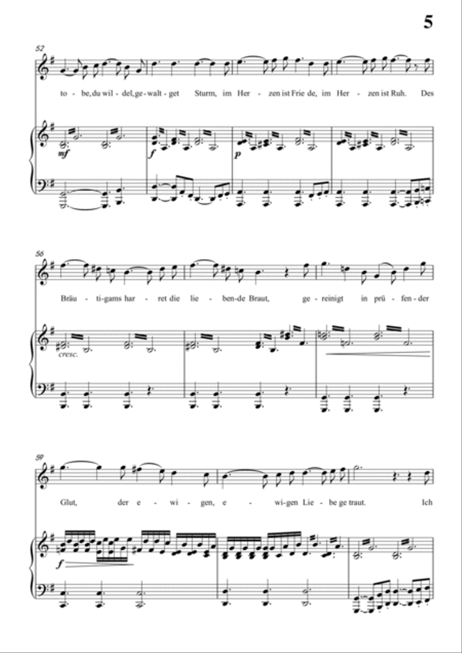 Schubert-Die junge nonne in G minor,for Vocal and Piano Voice scores gallery preview page 6