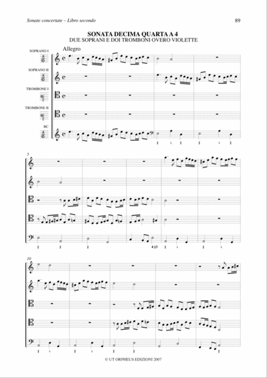 Instrumental Works - Vol. 2: Sonate concertate in stil moderno for one, two, three, four-parts and Continuo (Venezia, 1629) 4-Part scores gallery preview page 16