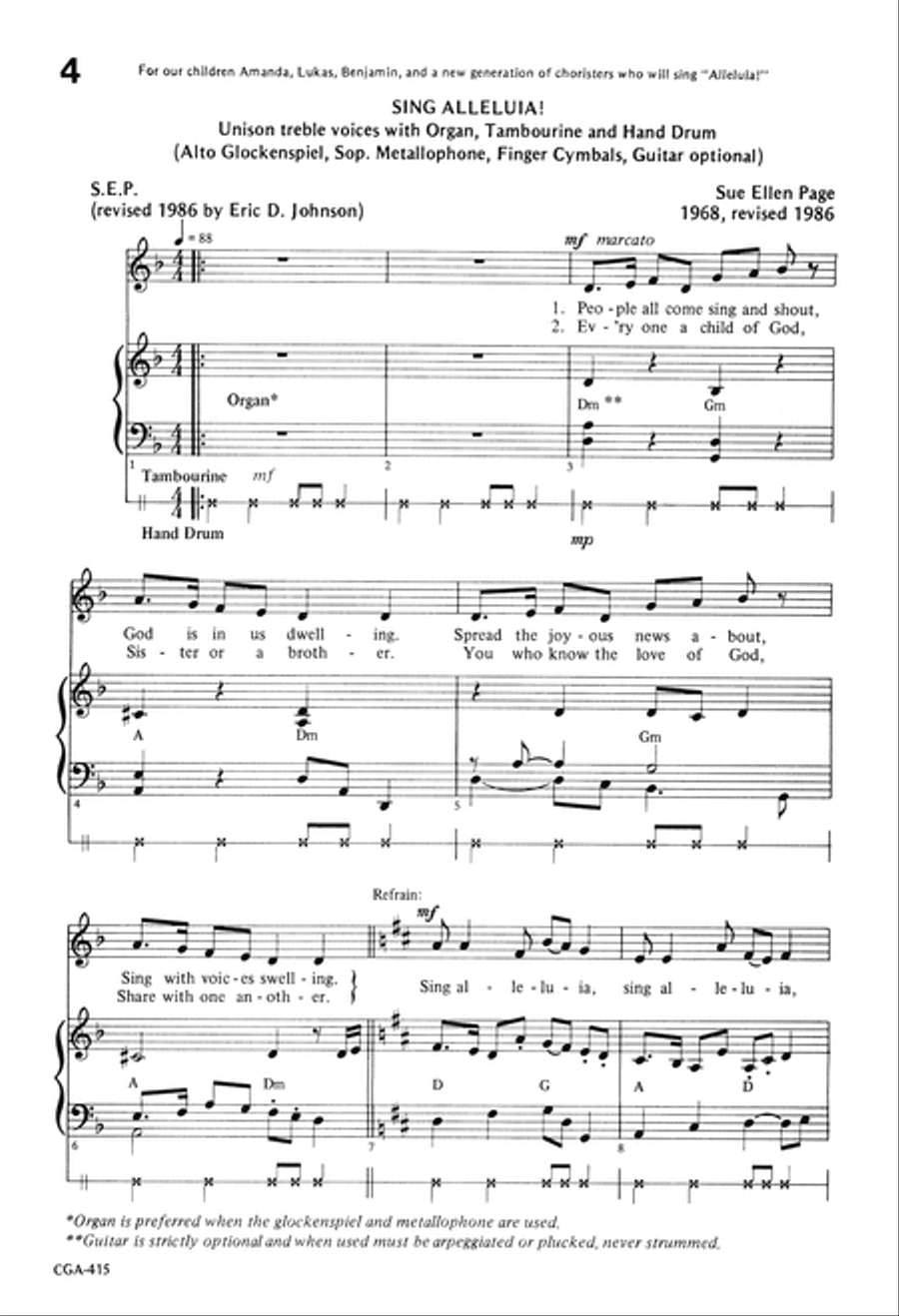 Sing Alleluia Unison Choir scores gallery preview page 4