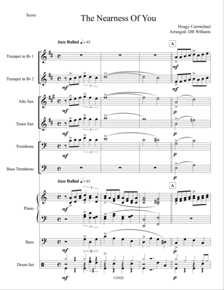 The Nearness Of You Jazz Ensemble scores gallery preview page 1