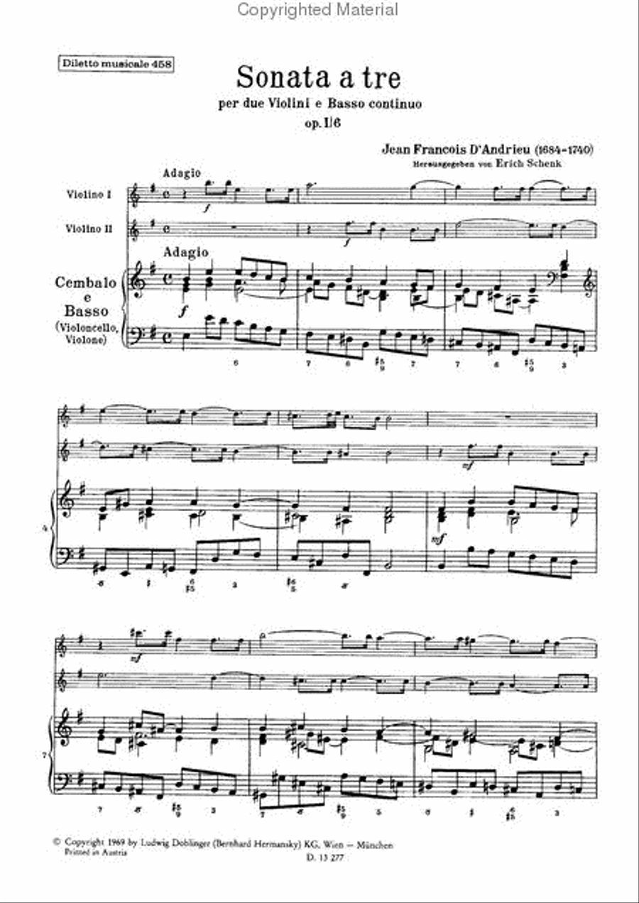 Sonata a tre e-moll Violin scores gallery preview page 2