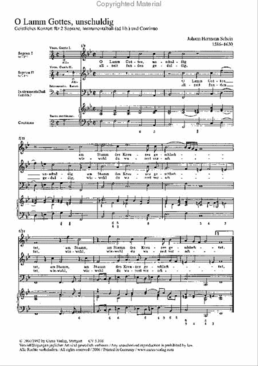 O Lamb of God most holy (O Lamm Gottes, unschuldig) Women's Choir scores gallery preview page 2