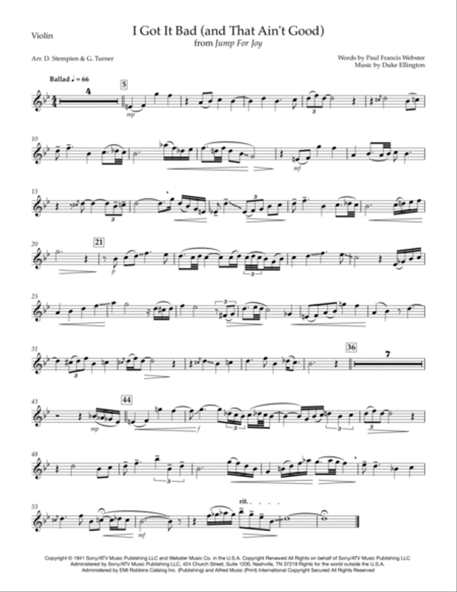 I Got It Bad And That Ain't Good Violin Solo scores gallery preview page 3