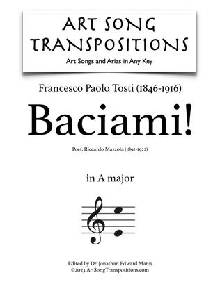 TOSTI: Baciami! (transposed to A major)